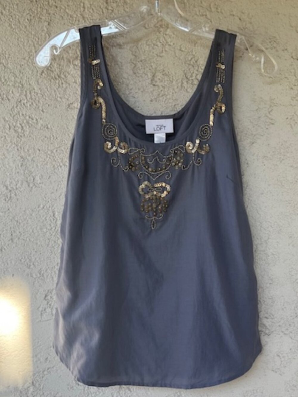Cotton/Silk Beaded Tank Blouse – new with tags